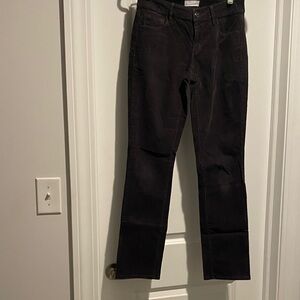 LOFT Dark Muted Espresso Corduroy Straight Leg Jeans